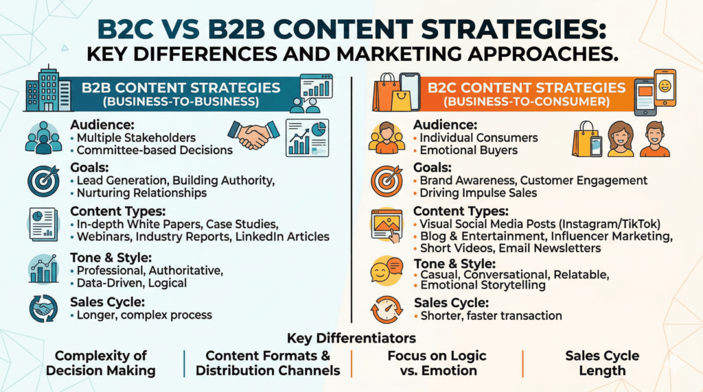 B2C vs B2B Content Strategies: Key Differences and Marketing Approaches