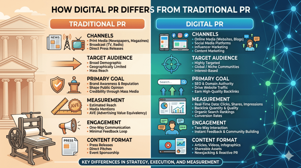 How Digital PR Differs from Traditional PR